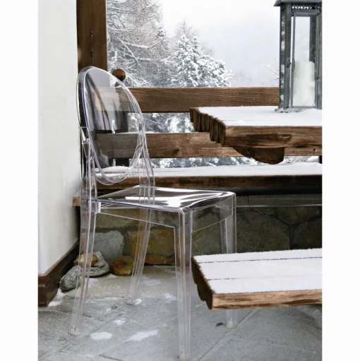 Kartell Victoria Ghost Spisebordsstol Blank Sort