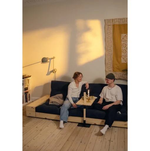 Karup Design Base Sovesofa Med Sidekasse & 5-Lags Madras Black Night/Kul