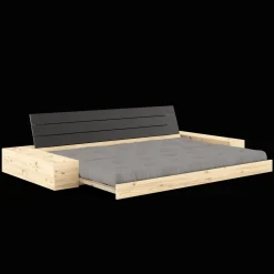 Karup Design Base Sovesofa Med Sidekasse & 5-Lags Madras Black Night/Grå
