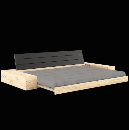 Karup Design Base Sovesofa Med Sidekasse & 5-Lags Madras Black Night/Grå