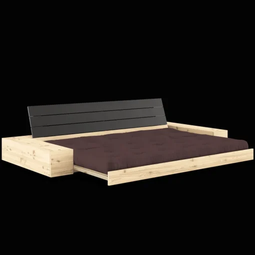 Karup Design Base Sovesofa Med Sidekasse & 5-Lags Madras Black Night/Brun