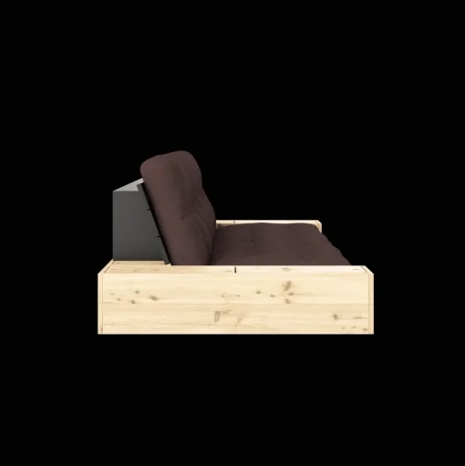 Karup Design Base Sovesofa Med Sidekasse & 5-Lags Madras Black Night/Brun