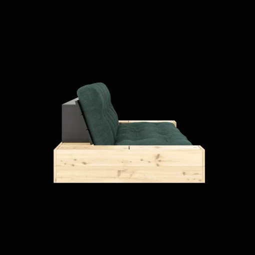 Karup Design Base Sovesofa Med Sidekasse & 5-Lags Madras Black Night/Seaweed