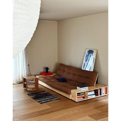 Karup Design Base Sovesofa Med Sidekasse & 5-Lags Madras Black Night/Bordeaux