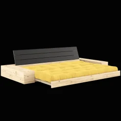 Karup Design Base Sovesofa Med Sidekasse & 5-Lags Madras Black Night/Honning