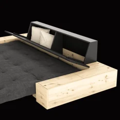 Karup Design Base Sovesofa Med Sidekasse & 5-Lags Madras Black Night/Honning