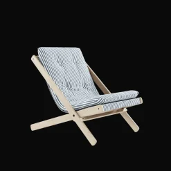 Karup Design Boogie Lánestol M. Madras 611 Beach Blue/Rå Bøg