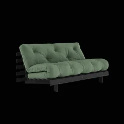 Karup Design Roots Sovasofa Med Roots Madras 160x200 Oliven Grøn/Sortlakeret