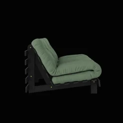Karup Design Roots Sovasofa Med Roots Madras 160x200 Oliven Grøn/Sortlakeret