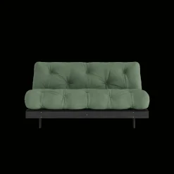 Karup Design Roots Sovasofa Med Roots Madras 160x200 Oliven Grøn/Sortlakeret