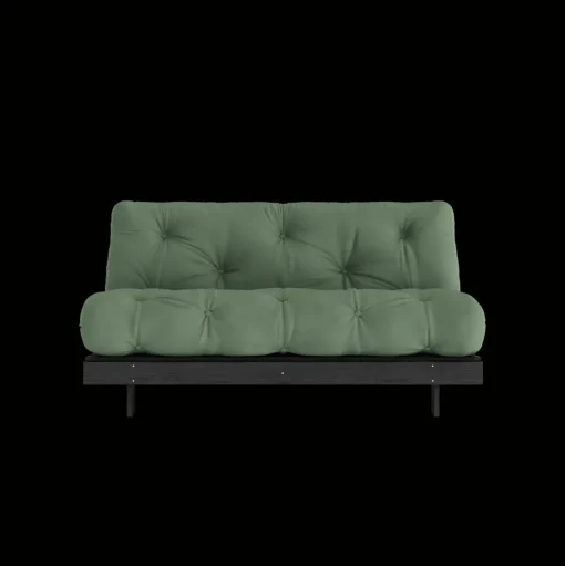 Karup Design Roots Sovasofa Med Roots Madras 160x200 Oliven Grøn/Sortlakeret