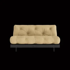 Karup Design Roots Sovasofa Med Roots Madras 160x200 Wheat Beige/Sortlakeret