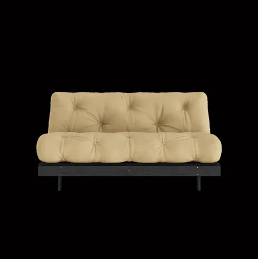 Karup Design Roots Sovasofa Med Roots Madras 160x200 Wheat Beige/Sortlakeret