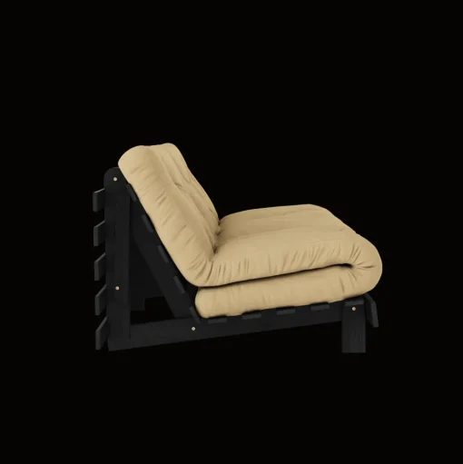 Karup Design Roots Sovasofa Med Roots Madras 160x200 Wheat Beige/Sortlakeret