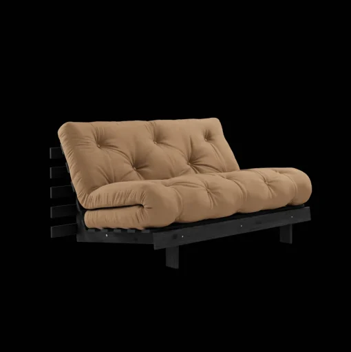Karup Design Roots Sovasofa Med Roots Madras 140x200 Mocca/Sortlakeret