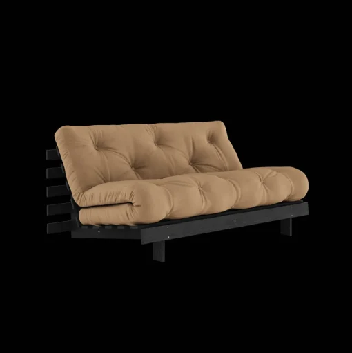 Karup Design Roots Sovasofa Med Roots Madras 160x200 Mocca/Sortlakeret