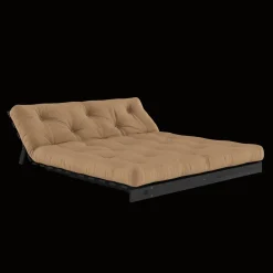 Karup Design Roots Sovasofa Med Roots Madras 160x200 Mocca/Sortlakeret