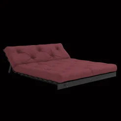 Karup Design Roots Sovasofa Med Roots Madras 160x200 Bordeaux/Sortlakeret