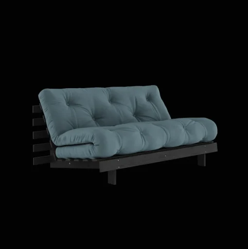 Karup Design Roots Sovasofa Med Roots Madras 160x200 Petroleum/Sortlakeret