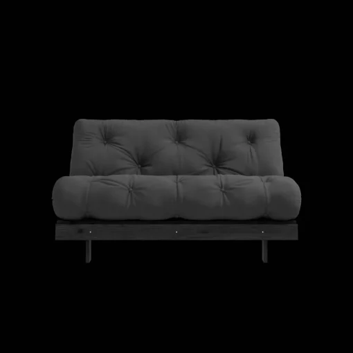 Karup Design Roots Sovasofa Med Roots Madras 140x200 Mørkegrå/Sortlakeret