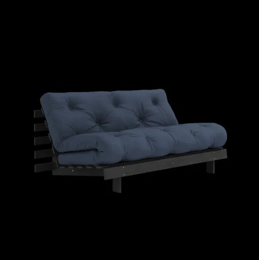Karup Design Roots Sovasofa Med Roots Madras 160x200 Navy/Sortlakeret