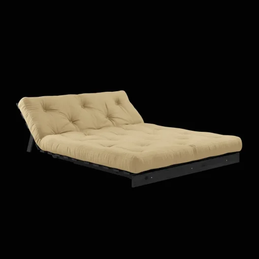 Karup Design Roots Sovasofa Med Roots Madras 140x200 Wheat Beige/Sortlakeret