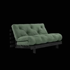 Karup Design Roots Sovasofa Med Roots Madras 140x200 Oliven Grøn/Sortlakeret