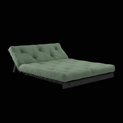 Karup Design Roots Sovasofa Med Roots Madras 140x200 Oliven Grøn/Sortlakeret
