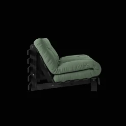 Karup Design Roots Sovasofa Med Roots Madras 140x200 Oliven Grøn/Sortlakeret
