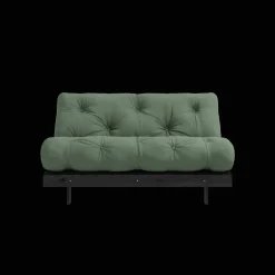 Karup Design Roots Sovasofa Med Roots Madras 140x200 Oliven Grøn/Sortlakeret