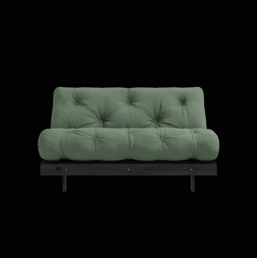 Karup Design Roots Sovasofa Med Roots Madras 140x200 Oliven Grøn/Sortlakeret
