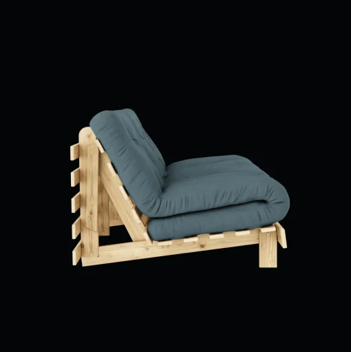 Karup Design Roots Sovesofa M. Madras 160x200 757 Petrol Blue/Fyrretrá