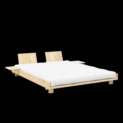 Karup Design Social Sengestel Med 2 Stk. Rygstøtte & Sidebord 160x200 Klarlakeret