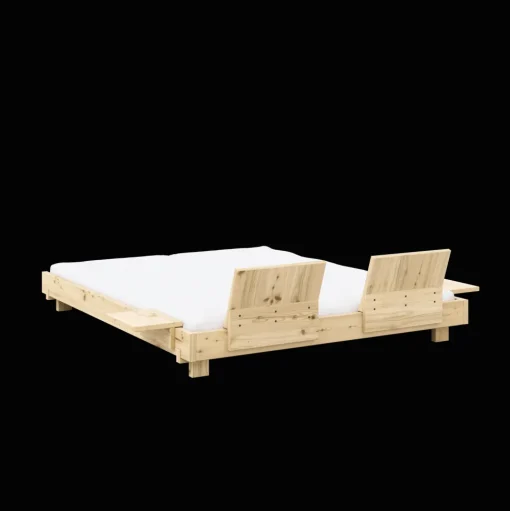 Karup Design Social Sengestel Med 2 Stk. Rygstøtte & Sidebord 160x200 Klarlakeret