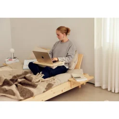 Karup Design Social Sengestel Med 2 Stk. Rygstøtte & Sidebord 160x200 Klarlakeret