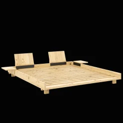 Karup Design Social Sengestel Med 2 Stk. Rygstøtte & Sidebord 180x200 Klarlakeret
