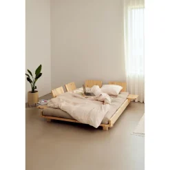 Karup Design Social Sovesofa Med 2 Stk. Rygstøtte, Sideborde & Madras 140x200 Mocca/Klarlakeret