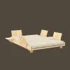 Karup Design Social Sovesofa Med 4 Stk. Rygstøtte, Sideborde & Madras 140x200 Beige/Klarlakeret