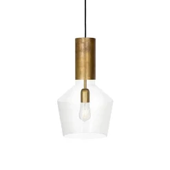 Konsthantverk Fenomen Bred Pendel - Klart Glas & Messing