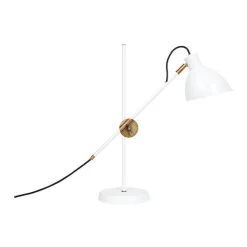 Konsthantverk KH#1 Bordlampe - Rå Messing & Hvid