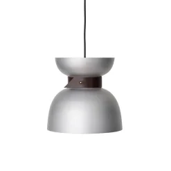 Konsthantverk Liv Pendel - Rå Aluminium & Sort Láder