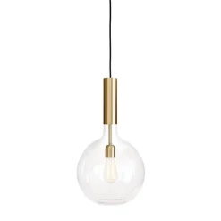 Konsthantverk Rosdala Lille Pendel - Klart Glas & Slebet Messing