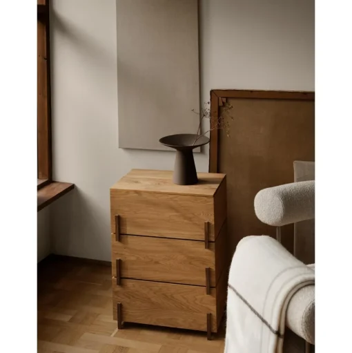 Kristina Dam Studio Collar Vase Lille Dark Brown Engobe