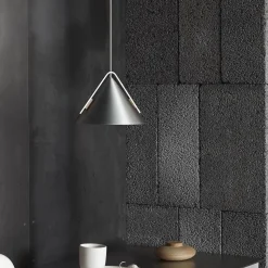 Kristina Dam Studio Cone Pendel Lille Børstet Aluminium & Valnød