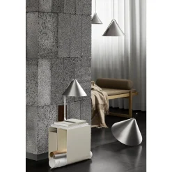 Kristina Dam Studio Cone Pendel Lille Børstet Aluminium & Valnød