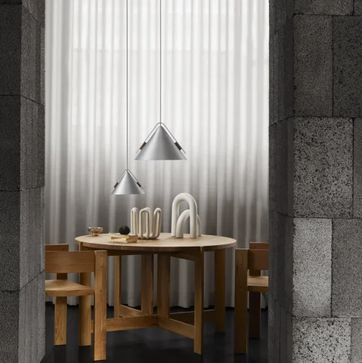Kristina Dam Studio Cone Pendel Lille Børstet Aluminium & Valnød