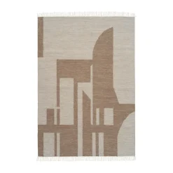 Kristina Dam Studio Contemporary Kelim Gulvtáppe Råhvid/Brun 200 cm