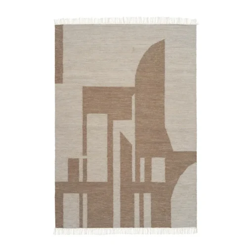 Kristina Dam Studio Contemporary Kelim Gulvtáppe Råhvid/Brun 200 cm