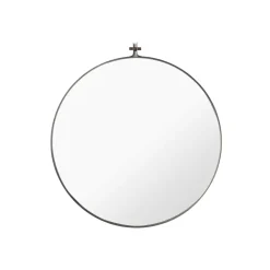 Kristina Dam Studio Dowel Round Spejl Stort Stål/Valnød
