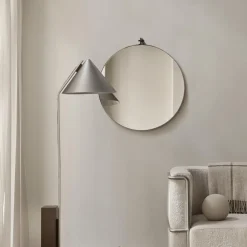 Kristina Dam Studio Dowel Round Spejl Stort Stål/Valnød